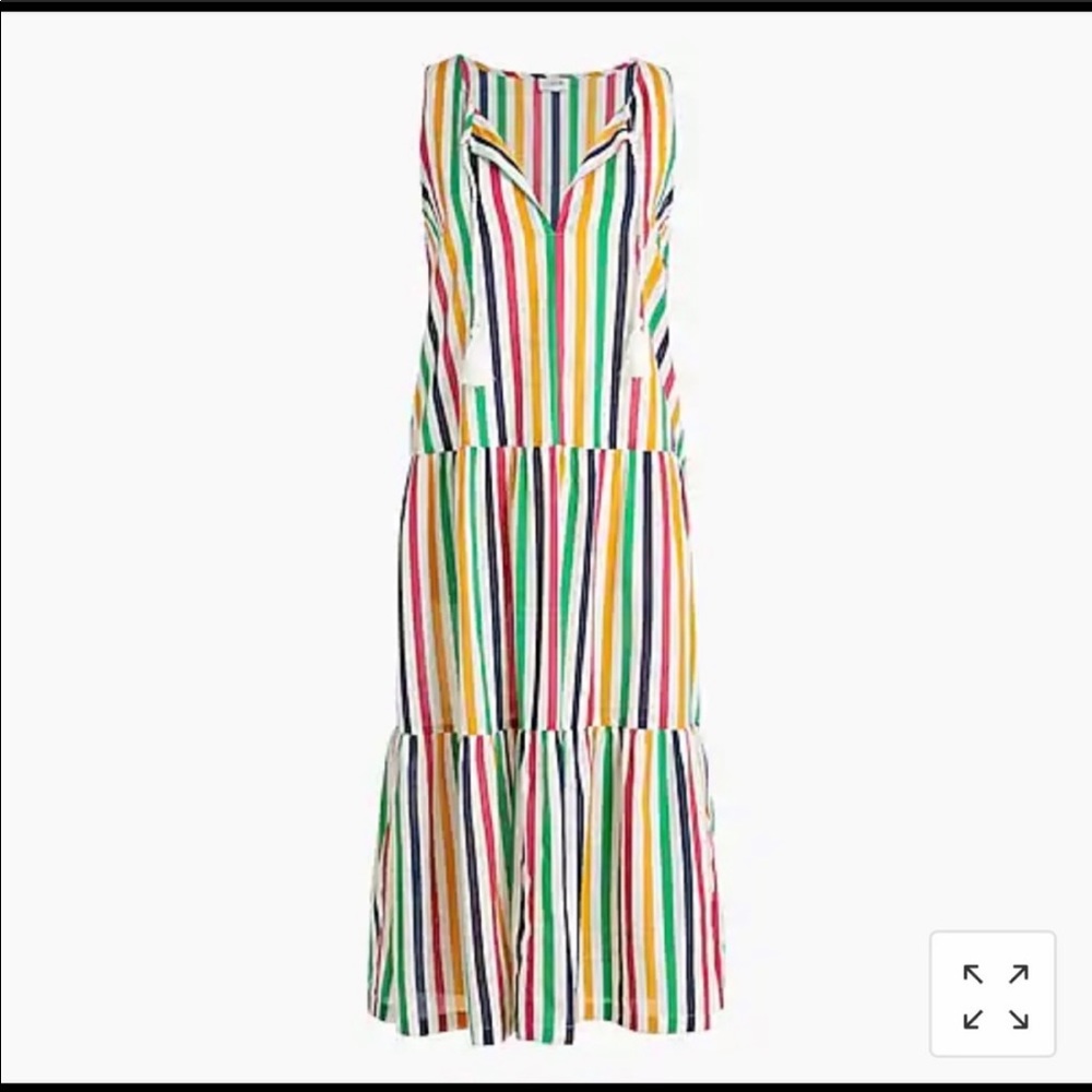 J. Crew Rainbow Stripe Beach Cover/Dress Size M